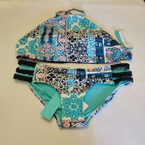 Seafolly Bahama Silk Bikini top and bottom size 12